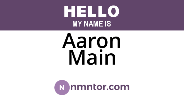Aaron Main