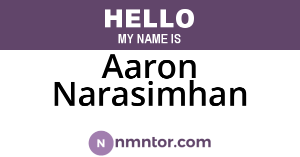 Aaron Narasimhan