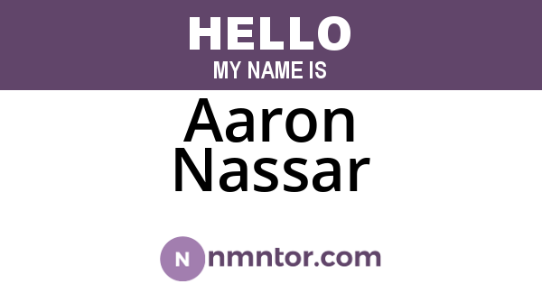 Aaron Nassar