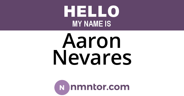 Aaron Nevares