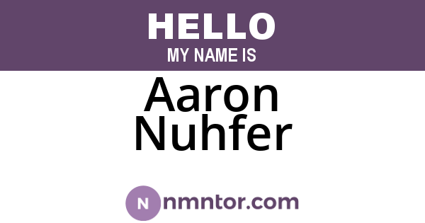 Aaron Nuhfer