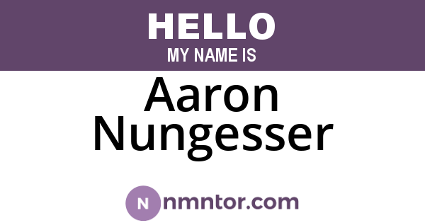Aaron Nungesser