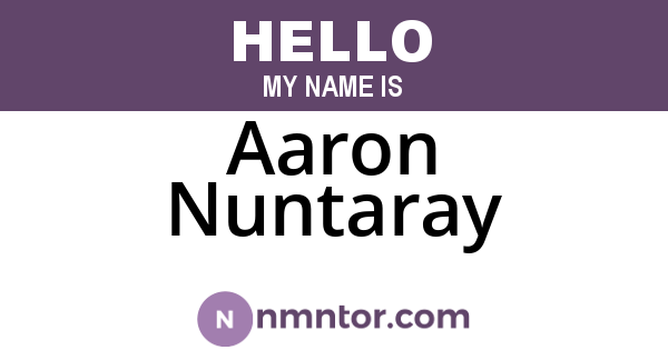 Aaron Nuntaray