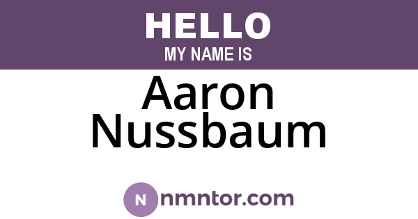 Aaron Nussbaum