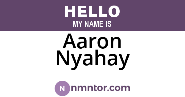 Aaron Nyahay