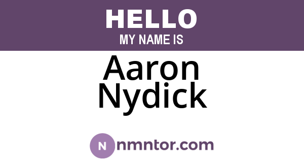Aaron Nydick