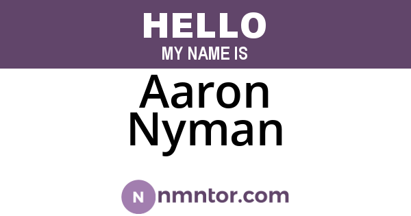 Aaron Nyman