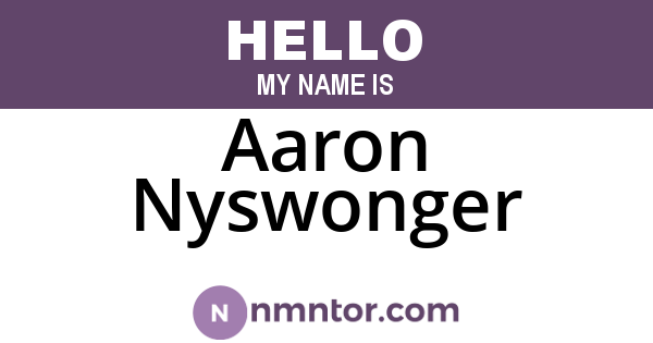Aaron Nyswonger
