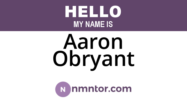 Aaron Obryant