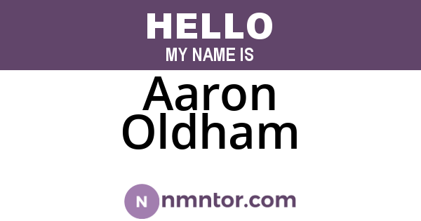 Aaron Oldham