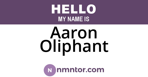 Aaron Oliphant