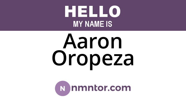 Aaron Oropeza