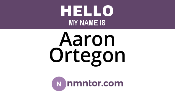 Aaron Ortegon