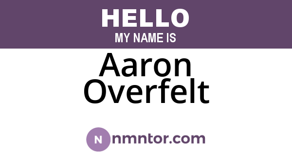 Aaron Overfelt