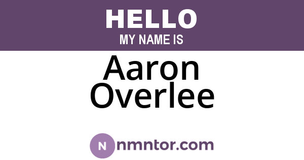 Aaron Overlee