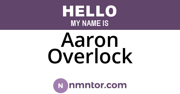 Aaron Overlock