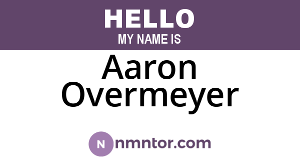 Aaron Overmeyer