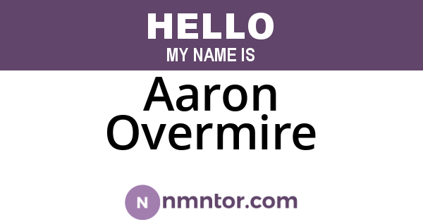 Aaron Overmire