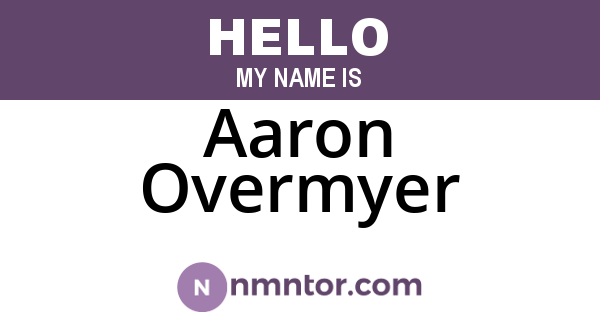 Aaron Overmyer