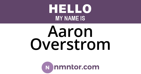 Aaron Overstrom