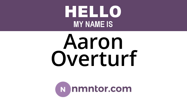 Aaron Overturf