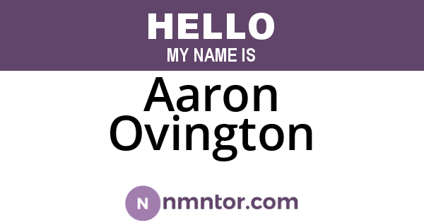 Aaron Ovington