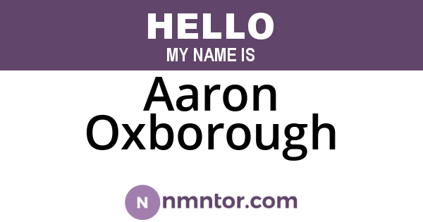 Aaron Oxborough
