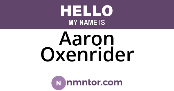 Aaron Oxenrider