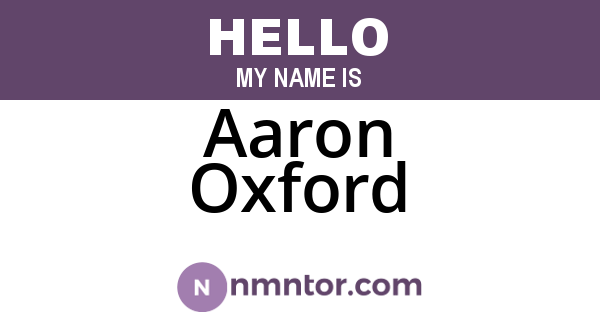 Aaron Oxford