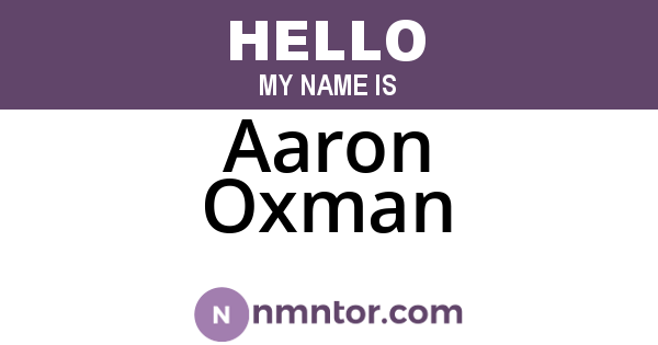 Aaron Oxman