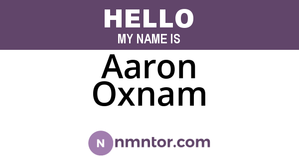 Aaron Oxnam