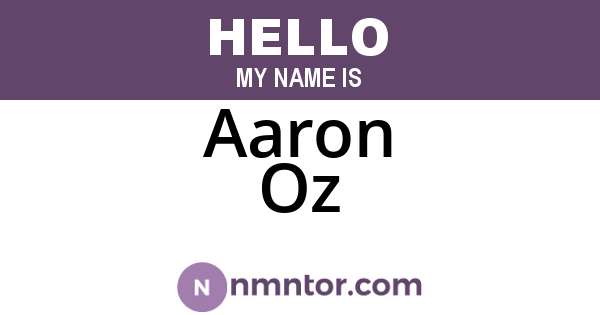 Aaron Oz