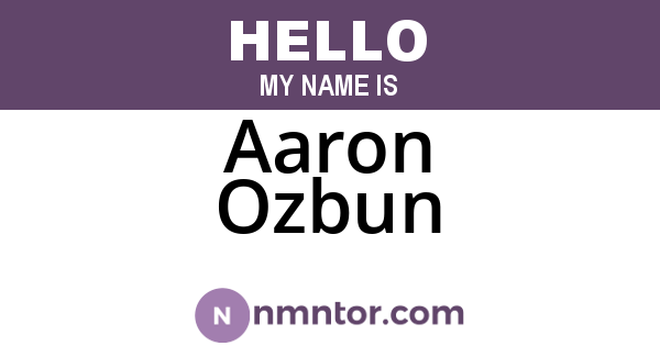 Aaron Ozbun