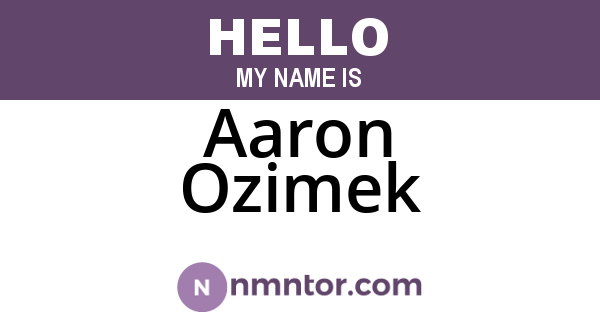 Aaron Ozimek