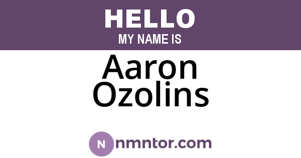 Aaron Ozolins