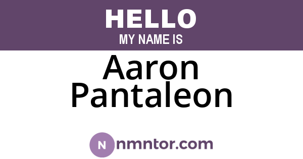 Aaron Pantaleon