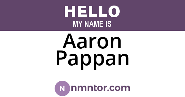 Aaron Pappan