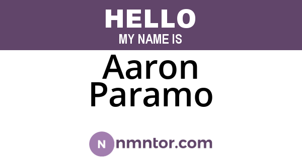 Aaron Paramo
