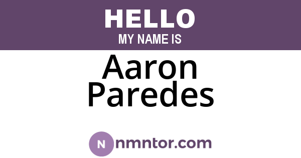 Aaron Paredes