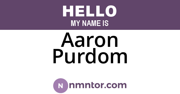 Aaron Purdom