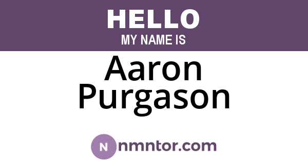 Aaron Purgason