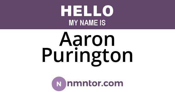 Aaron Purington