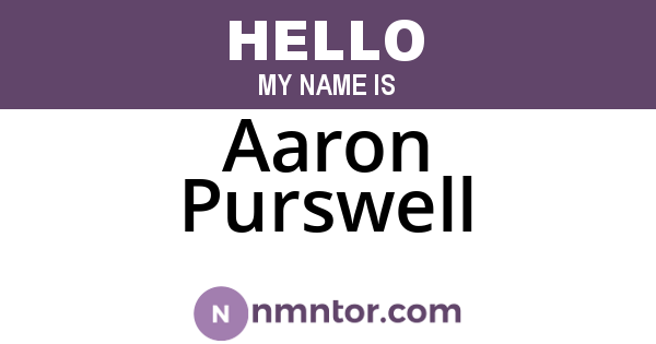 Aaron Purswell