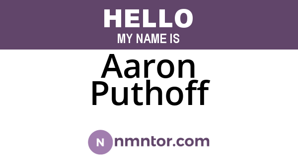 Aaron Puthoff