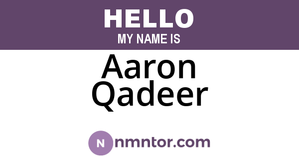 Aaron Qadeer