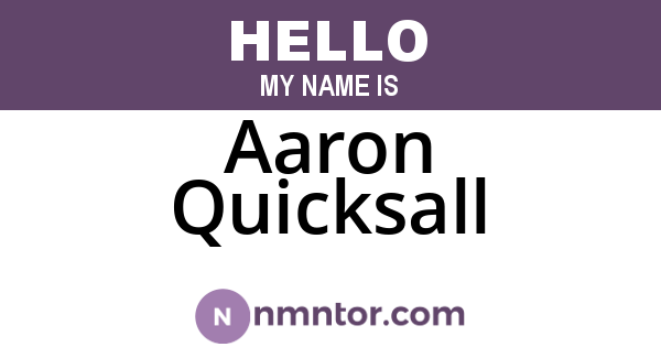 Aaron Quicksall