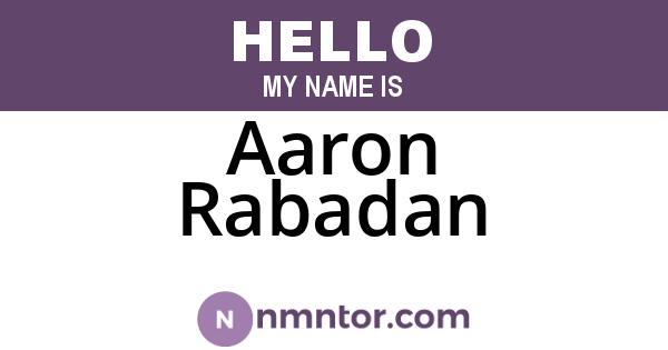 Aaron Rabadan