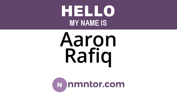 Aaron Rafiq