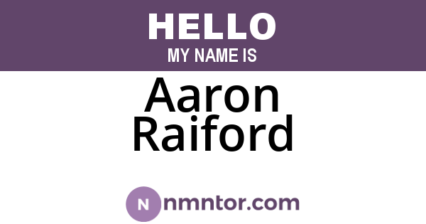 Aaron Raiford