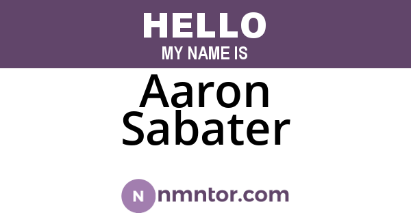 Aaron Sabater